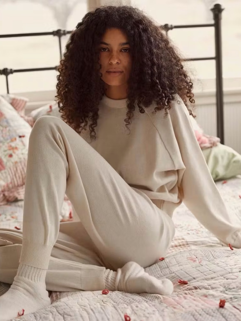 Christy Dawn The Sonny Joggers Cream Small